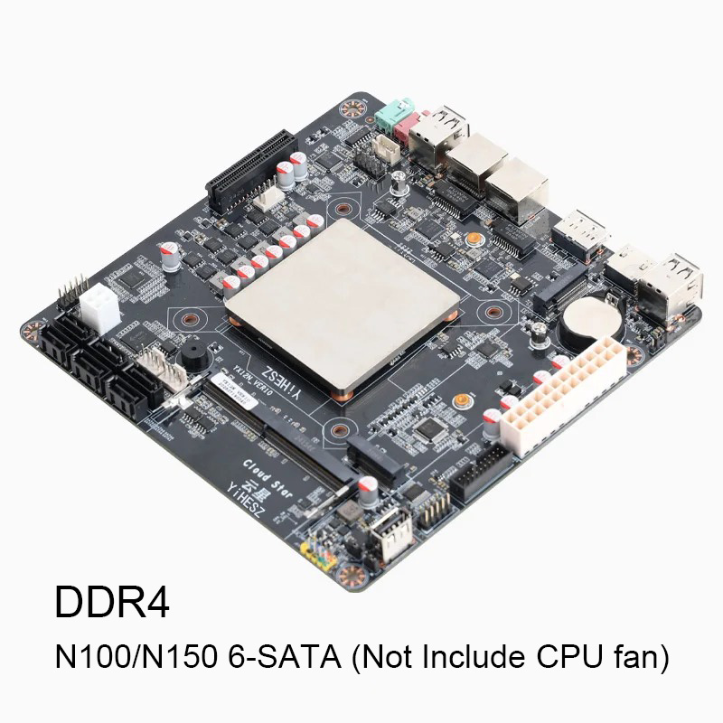 Nas Motherboard N100 6 Sata - 6-Bay N100/N150 NAS-Motherboard DDR4 6 SATA